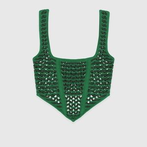 NWT🏷 Crochet Corset Top - Green 💚🌳